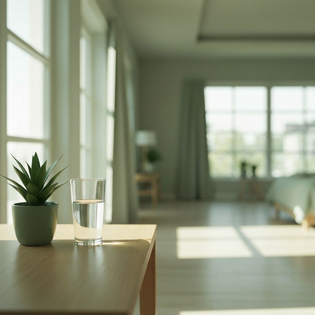 Calm sequence of daily routine elements in natural light